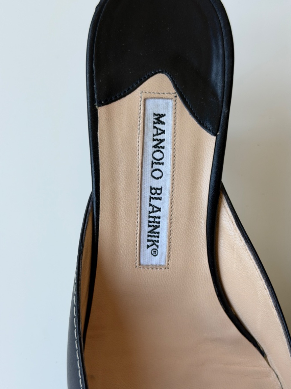 Manolo Blahnik Vintage black leather mules, IT 38.5 - Picture 6 of 12